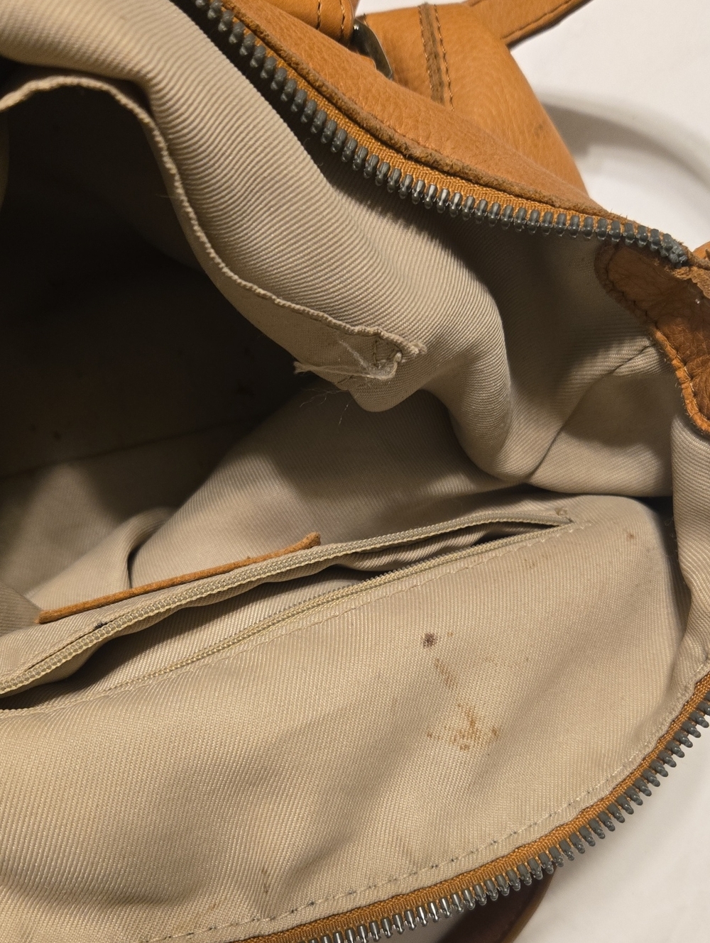 American Leather Leather Tan Leather Tote Bag with Shoulder Strap - Picture 5 of 5